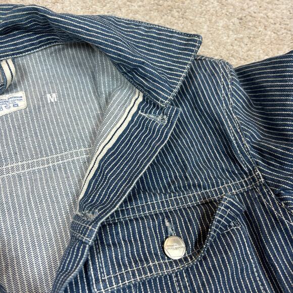 Industry of All Nations Indigo Hickory Stripe Selvedge Denim Jacket IOAN Medium - Picture 8 of 10